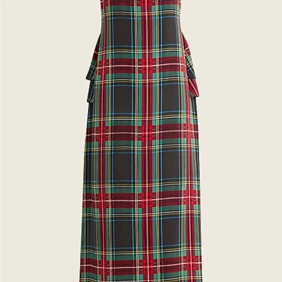 Jcrew Ruffle-back silk dress in Stewart tartan - Picture 5 of 7